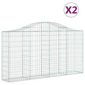 2 db íves horganyzott vas gabion kosár 200x30x100/120 cm kép