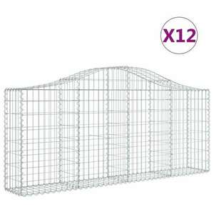 12 db íves horganyzott vas gabion kosár 200x30x80/100 cm kép