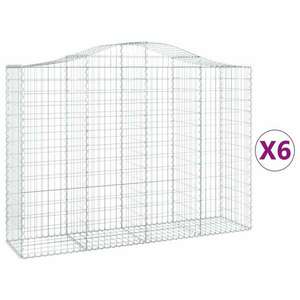 6 db íves horganyzott vas gabion kosár 200x50x140/160 cm kép