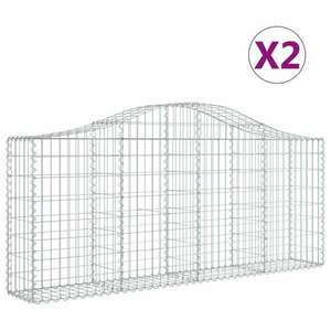 2 db íves horganyzott vas gabion kosár 200x30x80/100 cm kép