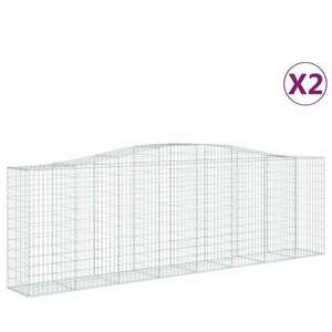 2 db íves horganyzott vas gabion kosár 400x50x120/140 cm kép