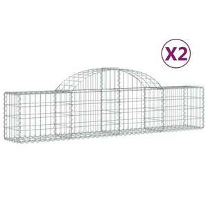 2 db íves horganyzott vas gabion kosár 200x30x40/60 cm kép