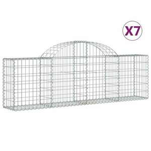 7 db íves horganyzott vas gabion kosár 200x30x60/80 cm kép