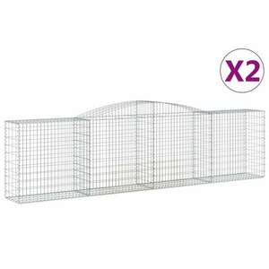 2 db íves horganyzott vas gabion kosár 400x50x100/120 cm kép