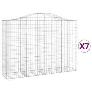 7 db íves horganyzott vas gabion kosár 200x50x140/160 cm kép