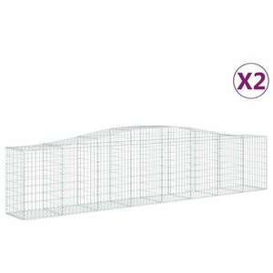 2 db íves horganyzott vas gabion kosár 400x50x80/100 cm kép