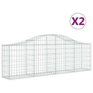 2 db íves horganyzott vas gabion kosár 200x30x60/80 cm kép