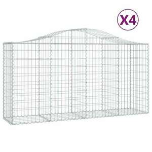 4 db íves horganyzott vas gabion kosár 200 x 50 x 100/120 cm kép