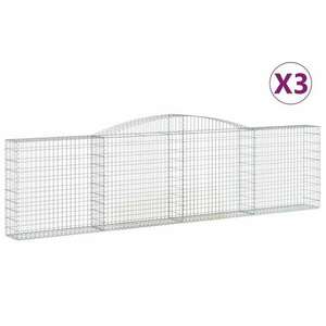 3 db íves horganyzott vas gabion kosár 400x30x100/120 cm kép