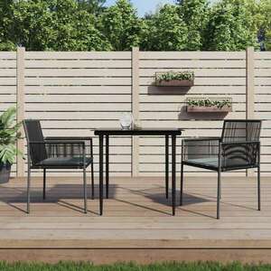 vidaXL 2 db fekete polyrattan kerti szék párnával 54 x 60, 5 x 83, 5 cm kép