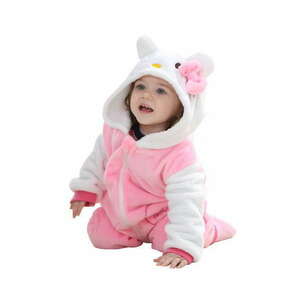 Baba prémium plüss Kigurumi overál - Hello Kitty - fehér-rózsaszín kép