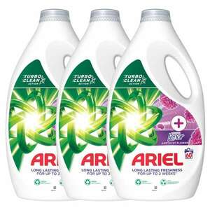 Ariel +Touch Of Lenor Amethyst Flower folyékony Mosószer 3x3L - 180 mosás kép