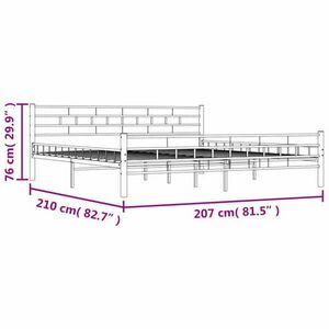 vidaXL fekete acél ágykeret 200 x 200 cm kép