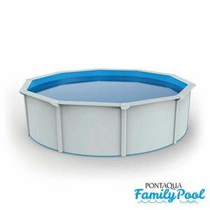 Pontaqua Family Pool kerek 3, 6x1, 2 fehér, 0, 4mm PVC fólia, 2 gégecső, szkimmerrel, befúvóval kép