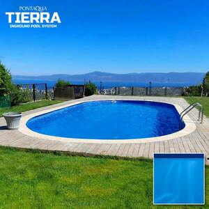 TIERRA BLUE POOL süllyesztett ovális medence 8, 0 x 4, 0 x 1, 5 m , kék fóliával kép