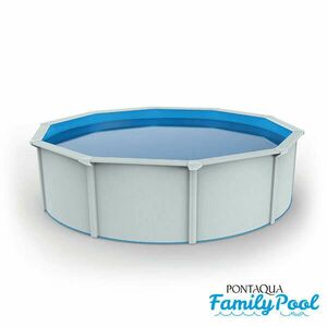 Pontaqua Family Pool kerek 460 x 120 cm, papírfehér, 0, 4mm PVC fólia, 2 gégecső, szkimmer, befúvó kép