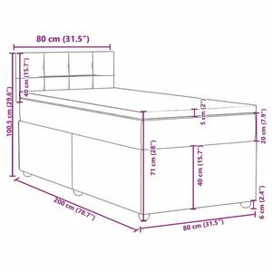 vidaXL sötétbarna szövet rugós ágy matraccal 80 x 200 cm kép