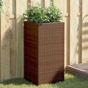 vidaXL 2 db barna polyrattan kerti ültetőláda 40x40x80 cm kép