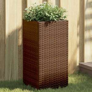 vidaXL 2 db barna polyrattan kerti ültetőláda 30x30x60 cm kép