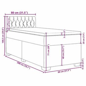 vidaXL sötétszürke bársony rugós ágy matraccal 80 x 200 cm kép