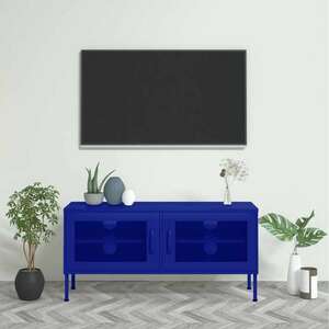 vidaXL tengerészkék acél TV-szekrény 105 x 35 x 50 cm kép