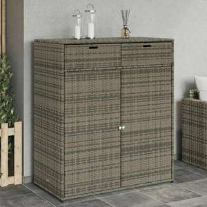 vidaXL szürke polyrattan kerti tárolószekrény 105 x 55 x 113 cm kép