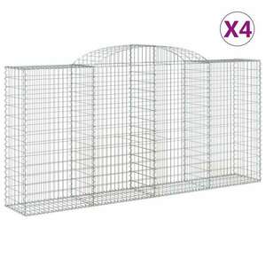 4 db íves horganyzott vas gabion kosár 300x50x140/160 cm kép