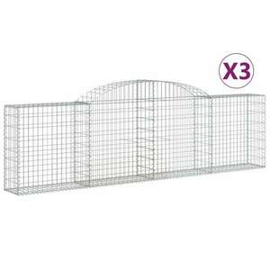 3 db íves horganyzott vas gabion kosár 300x30x80/100 cm kép