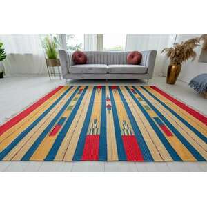 Marakesh kézi (blue-yellow-red) kilim szőnyeg 170x240cm Kék-Sárga-Piros kép