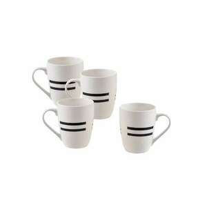 Benetton BE-0258 Black & White logóval ellátott bögre szett 4 db , porcelán, 360ml kép