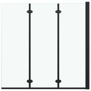 3 paneles fekete esg zuhanyzó összecsukható ajtóval 130x138 cm kép