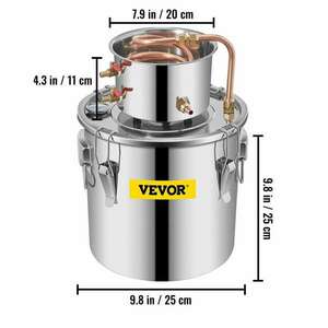 Pálinkafőző, lepárló, alkohol desztilláló - 12l, forraló és kondenzáló kép
