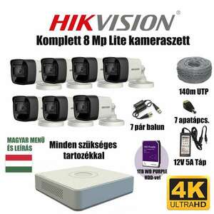 Hikvision 8MP TurboHD Lite prémium kamera rendszer 7 db kamerával és 1 TB HDD-vel kép