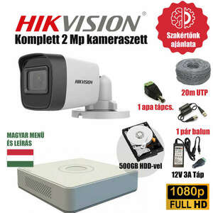 Hikvision 2MP Base TurboHD prémium kamera rendszer 1db kamerával és 500GB HDD-vel kép