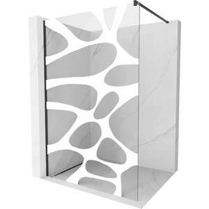 Mexen Kioto Walk-In Zuhanyfal 140 x 200 cm, átlátszó üveg/fehér 8 mm, fekete - 800-140-101-70-9 Walk-In Zuhanyfal kép