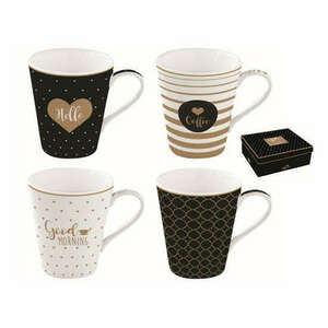 R2S.128CMGM Porcelánbögre 4db-os 300ml, dobozban, Coffe Mania, Good Morning kép