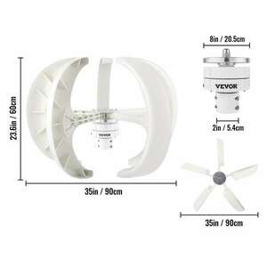 Szélgenerátor, háztartási szélturbina - 400W, lámpás típus kép