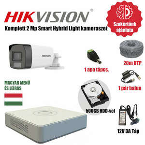 Hikvision 2MP TurboHD prémium kamera rendszer 1db kamerával és 500GB HDD-vel kép