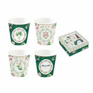 R2S.176BOCH Porcelán kávéspohár 4db-os szett, 100ml, dobozban Botanic Chic kép