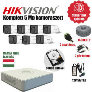 Hikvision 5MP TurboHD prémium kamera rendszer 7db kamerával és 500GB HDD-vel kép