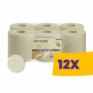 Lucart EcoNatural 19J Plus hosszú, környezetbarát WC papír 19cm átm. - 2 rétegű, 160m (Karton - 12 tek) kép