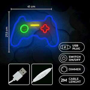 Neon plexi led dekorációs lámpa gamepad kontroller többszínű kép