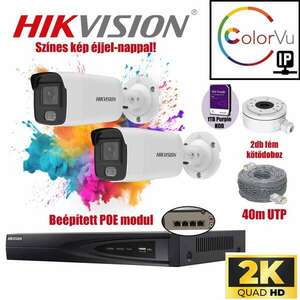 Hikvision 2 kamerás 4megapixeles ColorVU komplett IP kamerarendszer kép