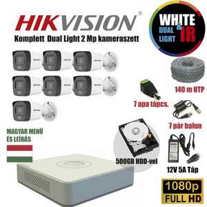 Hikvision AcuSense 2MP TurboHD Dual Light kamera rendszer 7db kamerával és 500GB HDD-vel kép