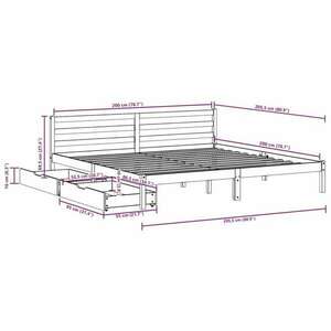 vidaXL viaszbarna tömör fenyőfa ágy matrac nélkül 200 x 200 cm kép