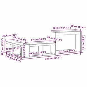 vidaXL viaszbarna tömör fenyőfa éjjeliszekrény asztallal 232x112x75 cm kép