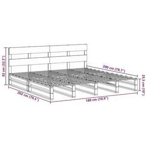 vidaXL fehér tömör fenyőfa ágy matrac nélkül 180 x 200 cm kép