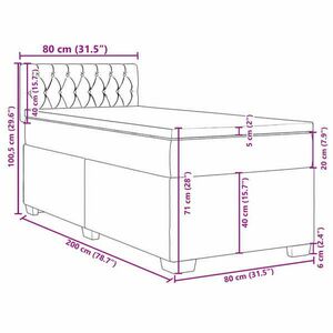 vidaXL sötétzöld bársony rugós ágy matraccal 80 x 200 cm kép