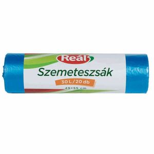 Szemeteszsák 30 liter 49 x 55 cm 20 db/tekercs Reál kék kép