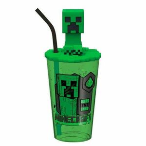 Minecraft Green műanyag 3D szívószálas pohár 443 ml kép